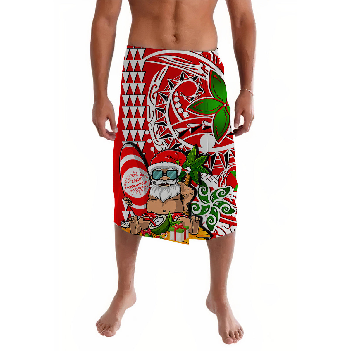 Hawaii Mele Kalikimaka Santa Claus Beach Lavalava LT6 - Wonder Print Shop