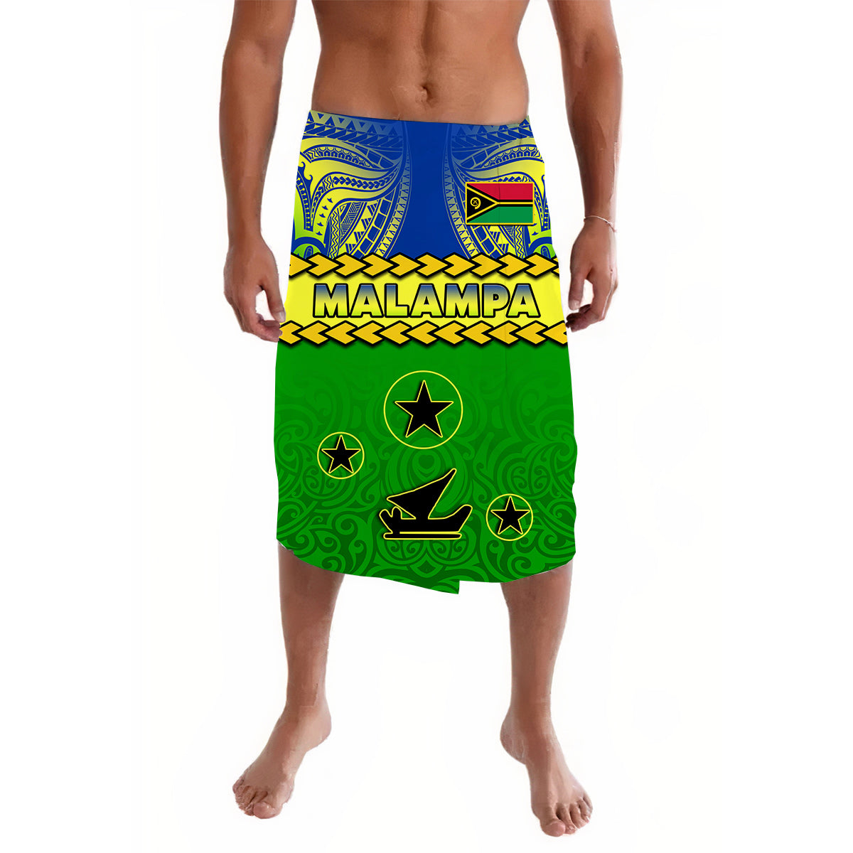 Malampa Province Lavalava Vanuatu Pig Tusk Polynesian Flag Style - Wonder Print Shop