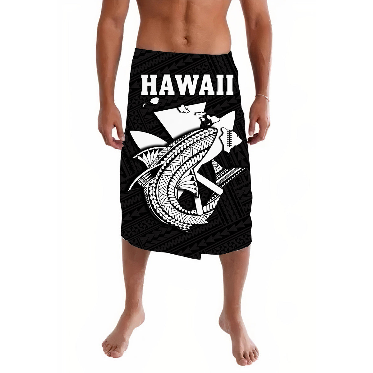 Hawaii Lavalava Kakau Kanaka Maoli Combine Polynesian Shark Ver.07 - Wonder Print Shop