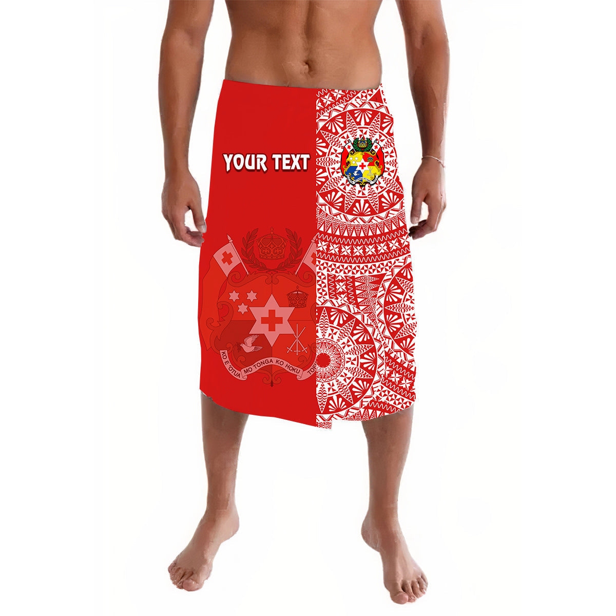 Custom Personalised Tonga Lavalava Tongan Coat Of Arms Ngatu Pattern - Wonder Print Shop