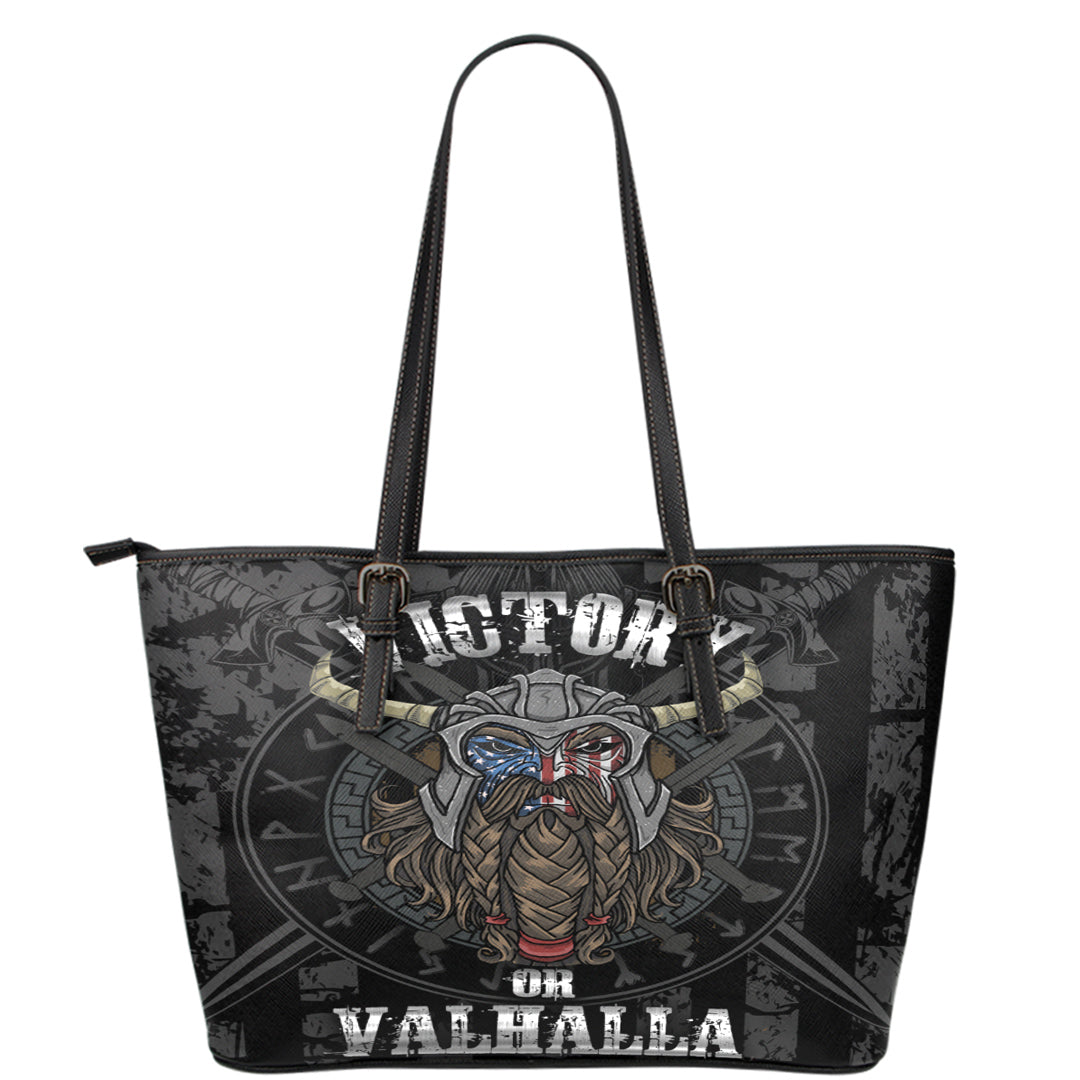 Viking Leather Tote Victory or Valhalla Leather Tote RLT12 - Wonder Print Shop