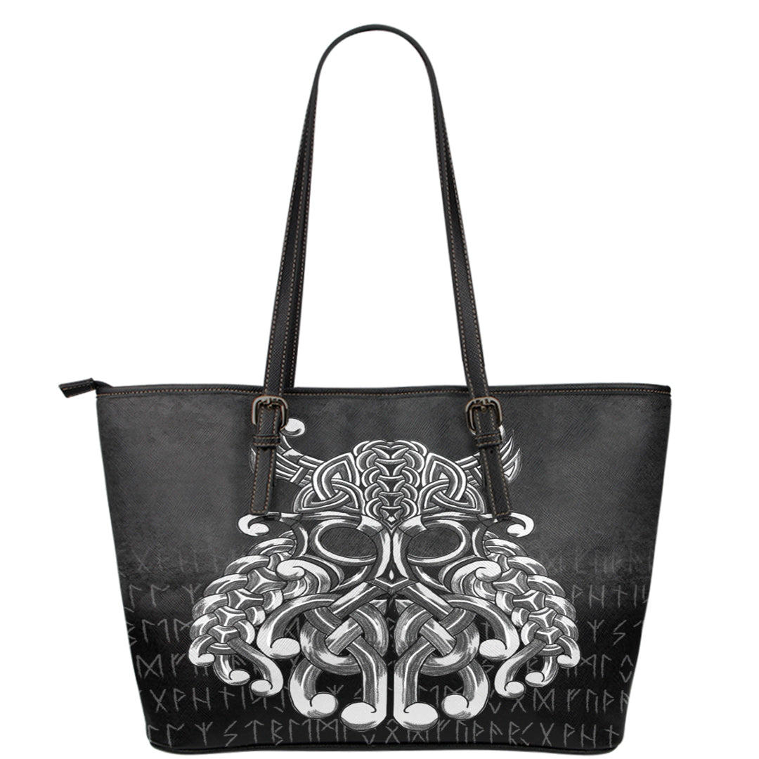 Viking Leather Tote Vikings Odin Valhalla Leather Tote RLT12 - Wonder Print Shop