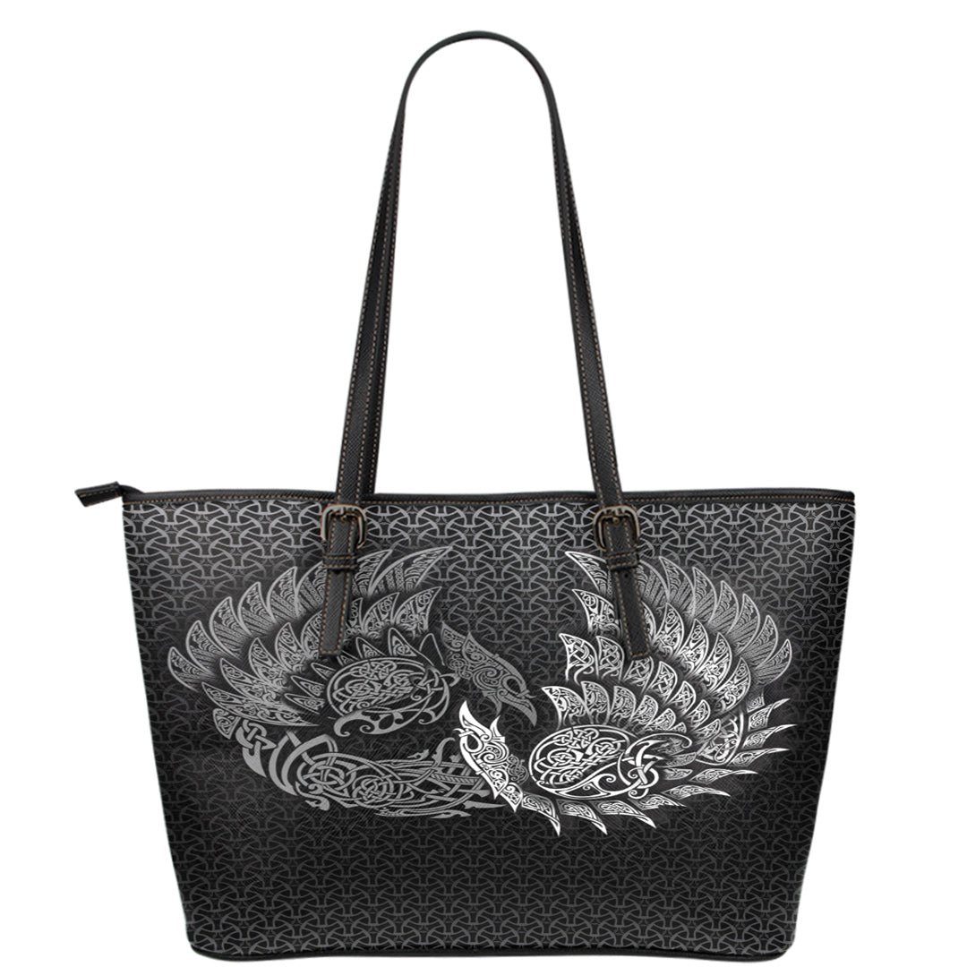 Viking Leather Tote Ragnarok Huginn Muninn Special Version Leather Tote RLT12 - Wonder Print Shop