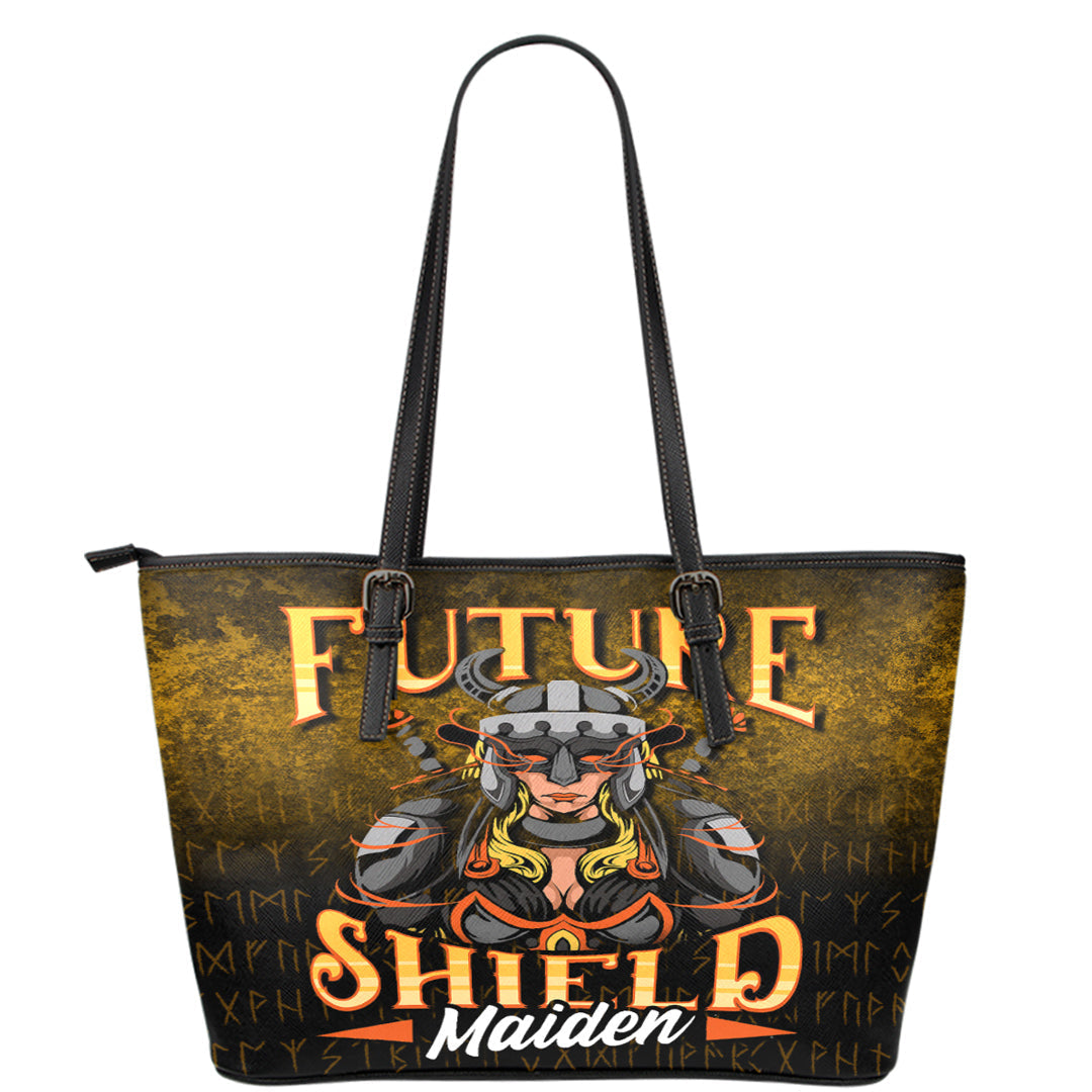Viking Leather Tote Future Shield Maiden Leather Tote RLT12 - Wonder Print Shop
