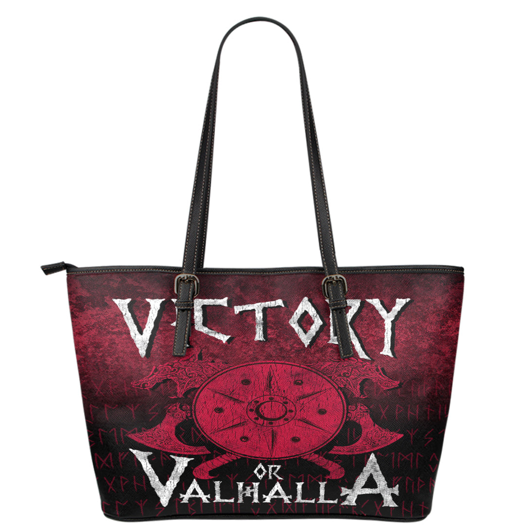 Viking Leather Tote Victory or Valhalla Leather Tote RLT12 - Wonder Print Shop