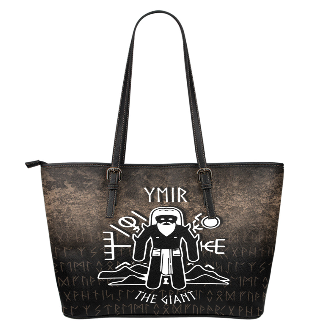 Wonder Print Shop Leather Tote - Ymir The Giant Leather Tote RLT12 - Wonder Print Shop