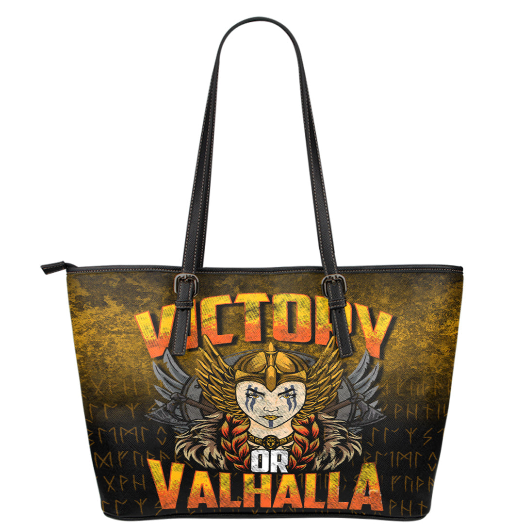 Viking Leather Tote Victory or Valhalla Leather Tote RLT12 - Wonder Print Shop