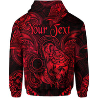 Custom Leo Zodiac Polynesian Zip Hoodie Unique Style Red LT8 - Wonder Print Shop
