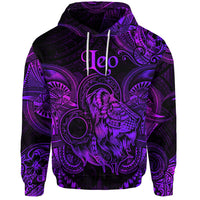 Custom Leo Zodiac Polynesian Hoodie Unique Style Purple LT8 - Wonder Print Shop