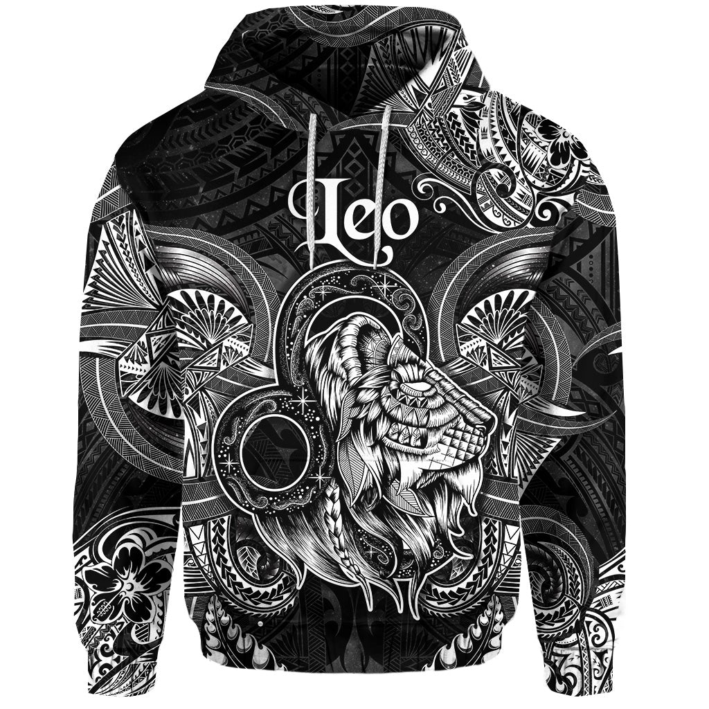 Custom Leo Zodiac Polynesian Hoodie Unique Style Black LT8 - Wonder Print Shop