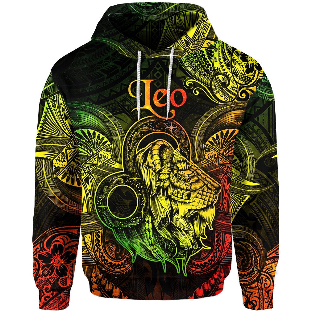 Custom Leo Zodiac Polynesian Hoodie Unique Style Reggae LT8 - Wonder Print Shop