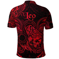 Leo Zodiac Polynesian Polo Shirt Unique Style Red LT8 - Wonder Print Shop