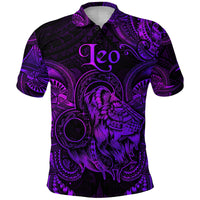 Custom Leo Zodiac Polynesian Polo Shirt Unique Style Purple LT8 - Wonder Print Shop