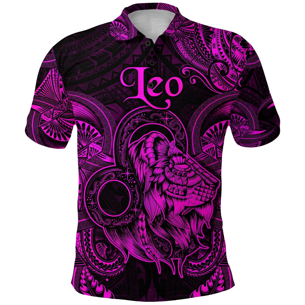 Custom Leo Zodiac Polynesian Polo Shirt Unique Style Pink LT8 - Wonder Print Shop