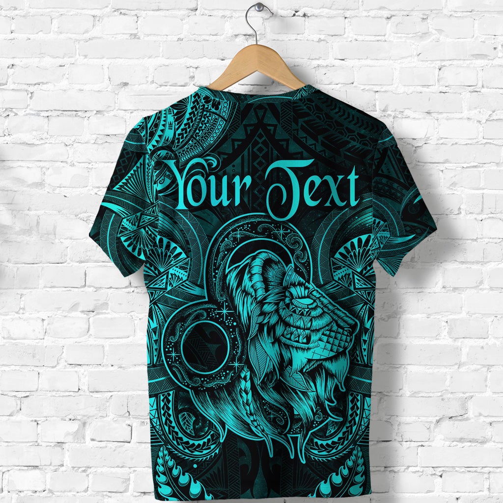 Custom Leo Zodiac Polynesian T Shirt Unique Style Turquoise LT8 - Wonder Print Shop