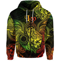 Custom Leo Zodiac Polynesian Zip Hoodie Unique Style Reggae LT8 - Wonder Print Shop