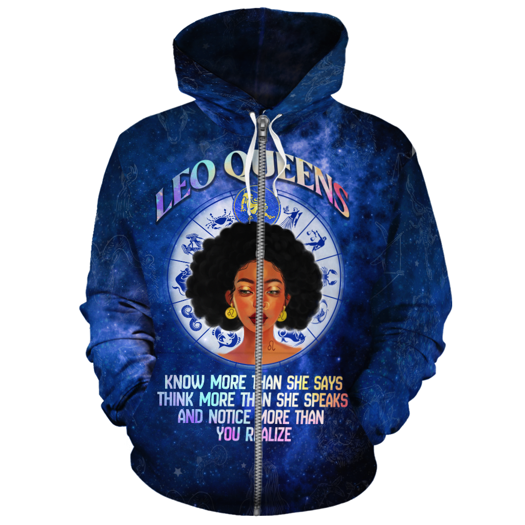 African Hoodie Leo Queen Hoodie - Wonder Print Shop