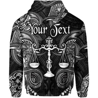 Custom Libra Zodiac Polynesian Zip Hoodie Unique Style Black LT8 - Wonder Print Shop