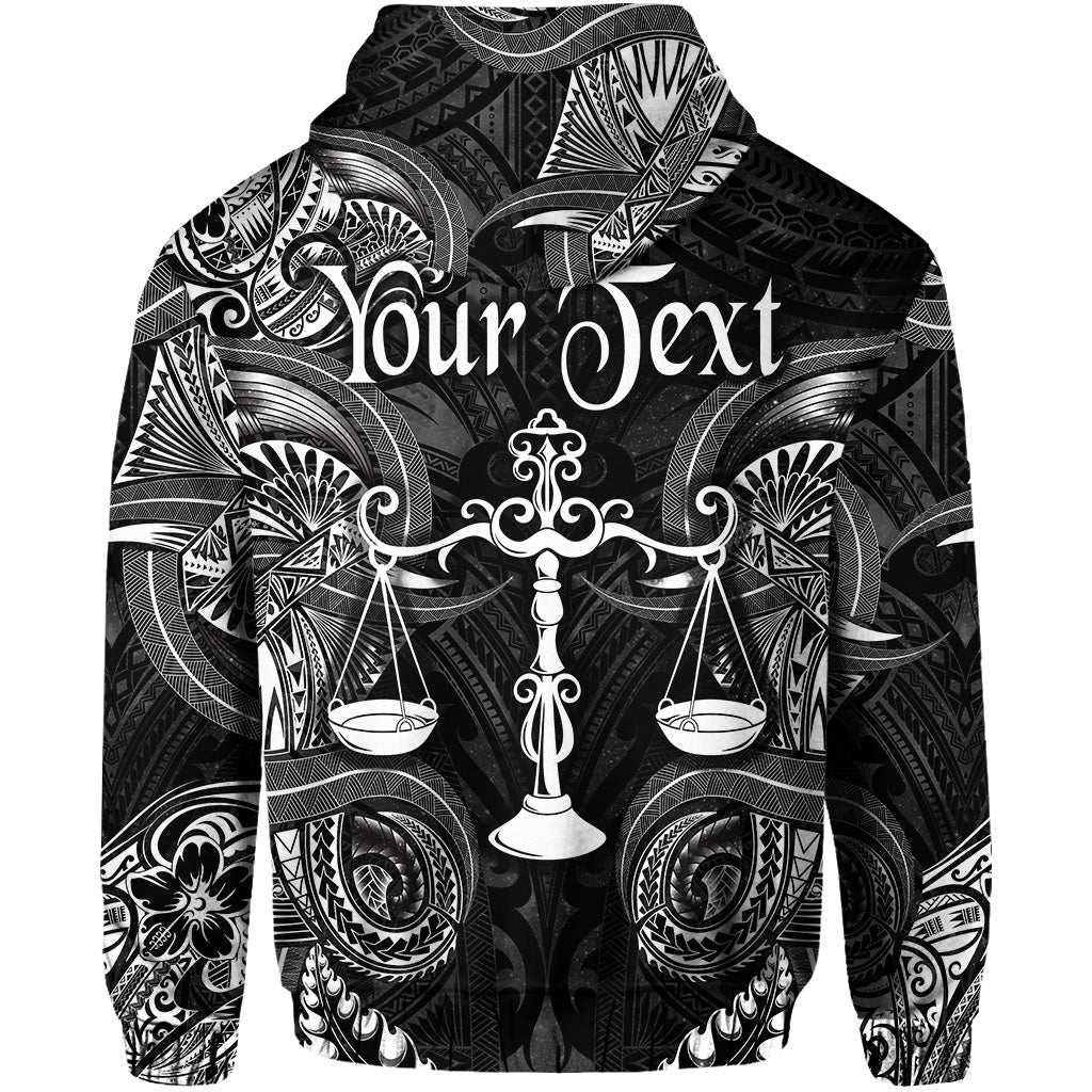 Custom Libra Zodiac Polynesian Hoodie Unique Style Black LT8 - Wonder Print Shop