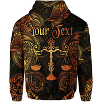 Custom Libra Zodiac Polynesian Zip Hoodie Unique Style Gold LT8 - Wonder Print Shop