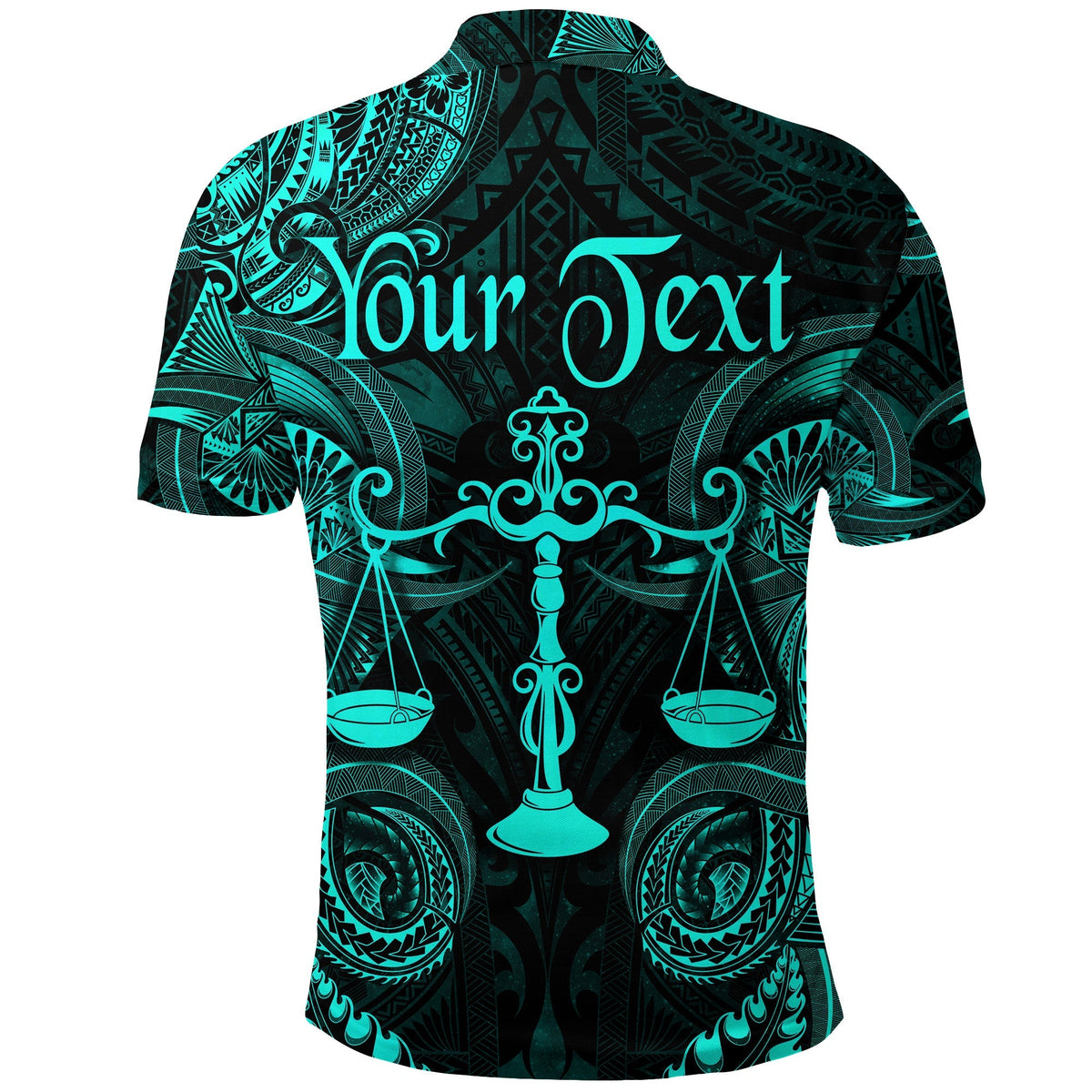 Custom Libra Zodiac Polynesian Polo Shirt Unique Style Turquoise LT8 - Wonder Print Shop