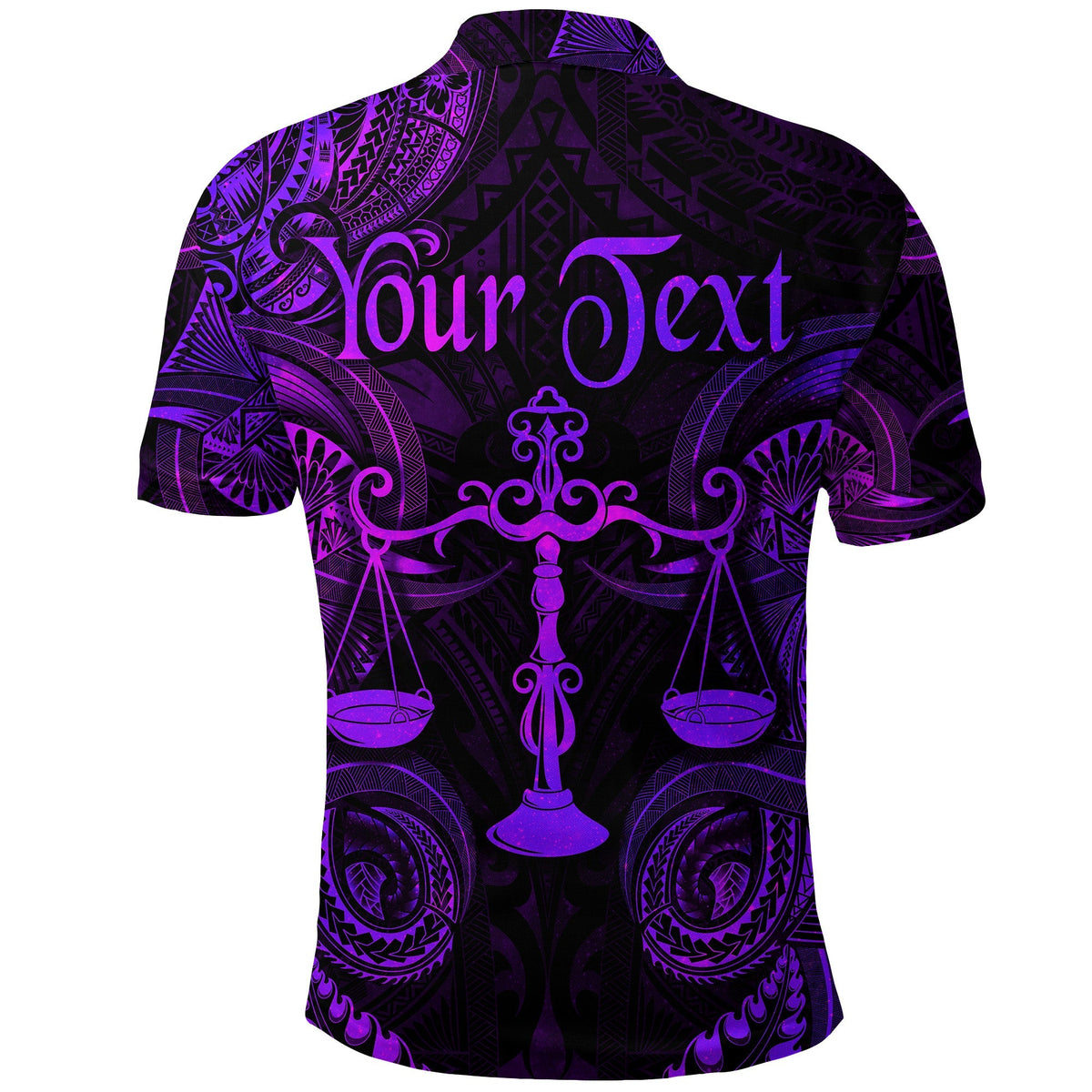 Custom Libra Zodiac Polynesian Polo Shirt Unique Style Purple LT8 - Wonder Print Shop