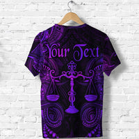 Custom Libra Zodiac Polynesian T Shirt Unique Style Purple LT8 - Wonder Print Shop