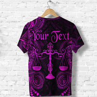 Custom Libra Zodiac Polynesian T Shirt Unique Style Pink LT8 - Wonder Print Shop