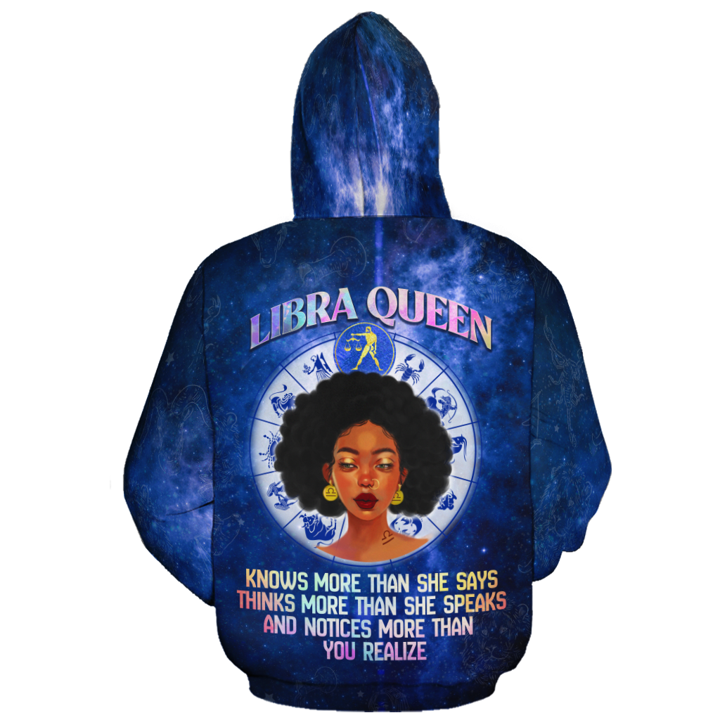 African Hoodie Libra Queen Fleece Zip Hoodie - Wonder Print Shop