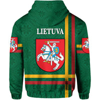 Lithuania Zip Hoodie Coat Of Arms Lietuva Flag Style Green LT8 - Wonder Print Shop