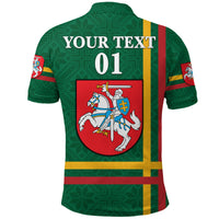 Custom Lithuania Polo Shirt Coat Of Arms Lietuva Flag Style Green LT8 - Wonder Print Shop