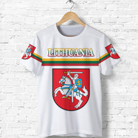 Lithuania T Shirt Coat Of Arms Lietuva Flag Style White LT8 - Wonder Print Shop