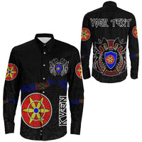 (Custom) Viking - Kven Flag and Map Long Sleeve Button Shirt style Viking Geri and Freki RLT12 - Wonder Print Shop