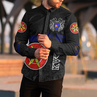 (Custom) Viking - Kven Flag and Map Long Sleeve Button Shirt style Viking Geri and Freki RLT12 - Wonder Print Shop
