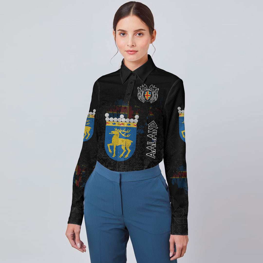 (Custom) Viking - land Flag and Map Long Sleeve Button Shirt style Viking Geri and Freki RLT12 - Wonder Print Shop