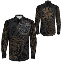 Viking Clothing Viking Fenrir Norse Wolf Long Sleeve Button Shirt RLT12 - Wonder Print Shop