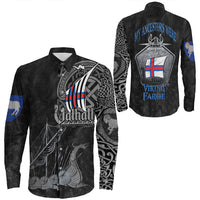 Viking Faroe Islands Drakkar Long Sleeve Button Shirt RLT12 - Wonder Print Shop