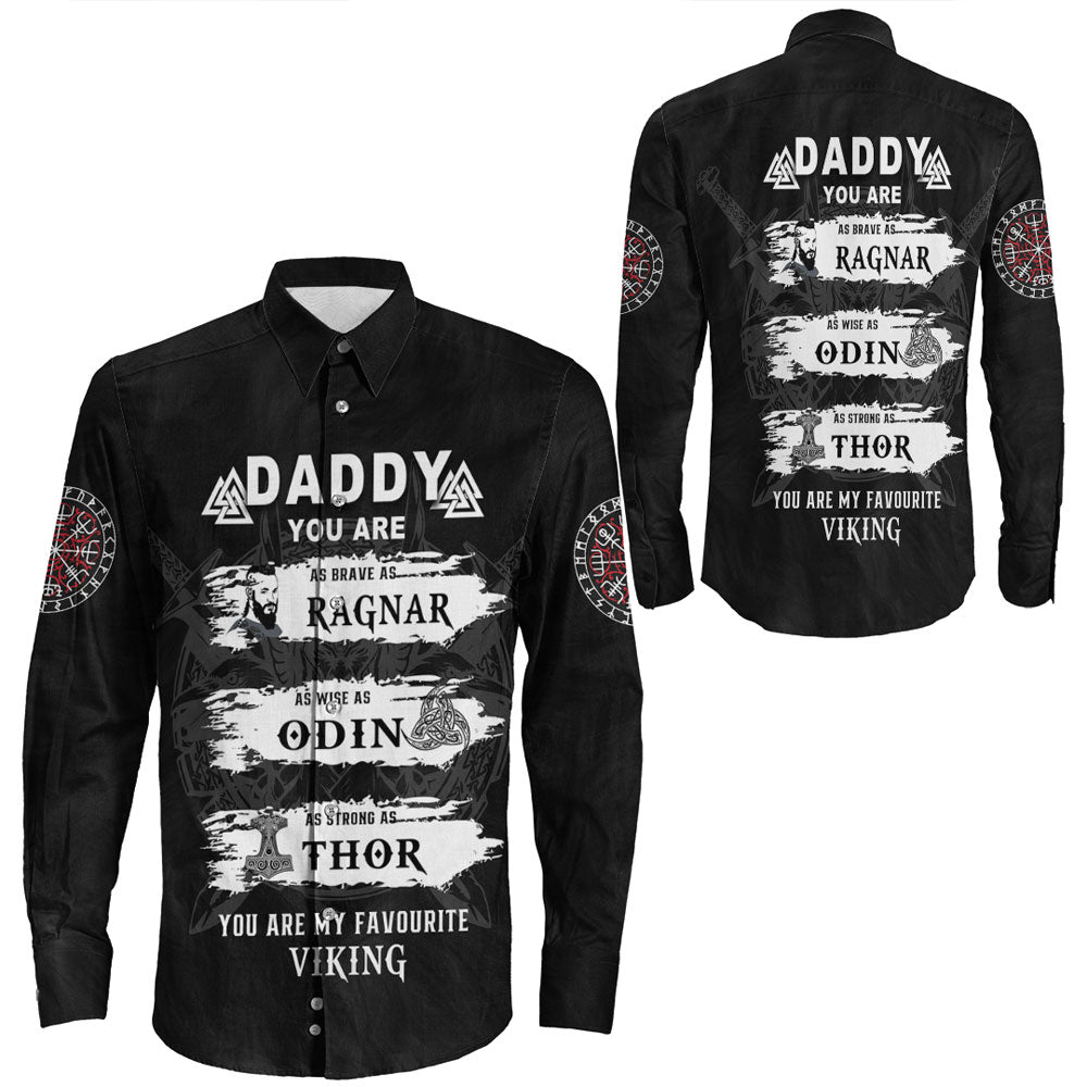 Viking Clothing Viking Daddy Long Sleeve Button Shirt RLT12 - Wonder Print Shop