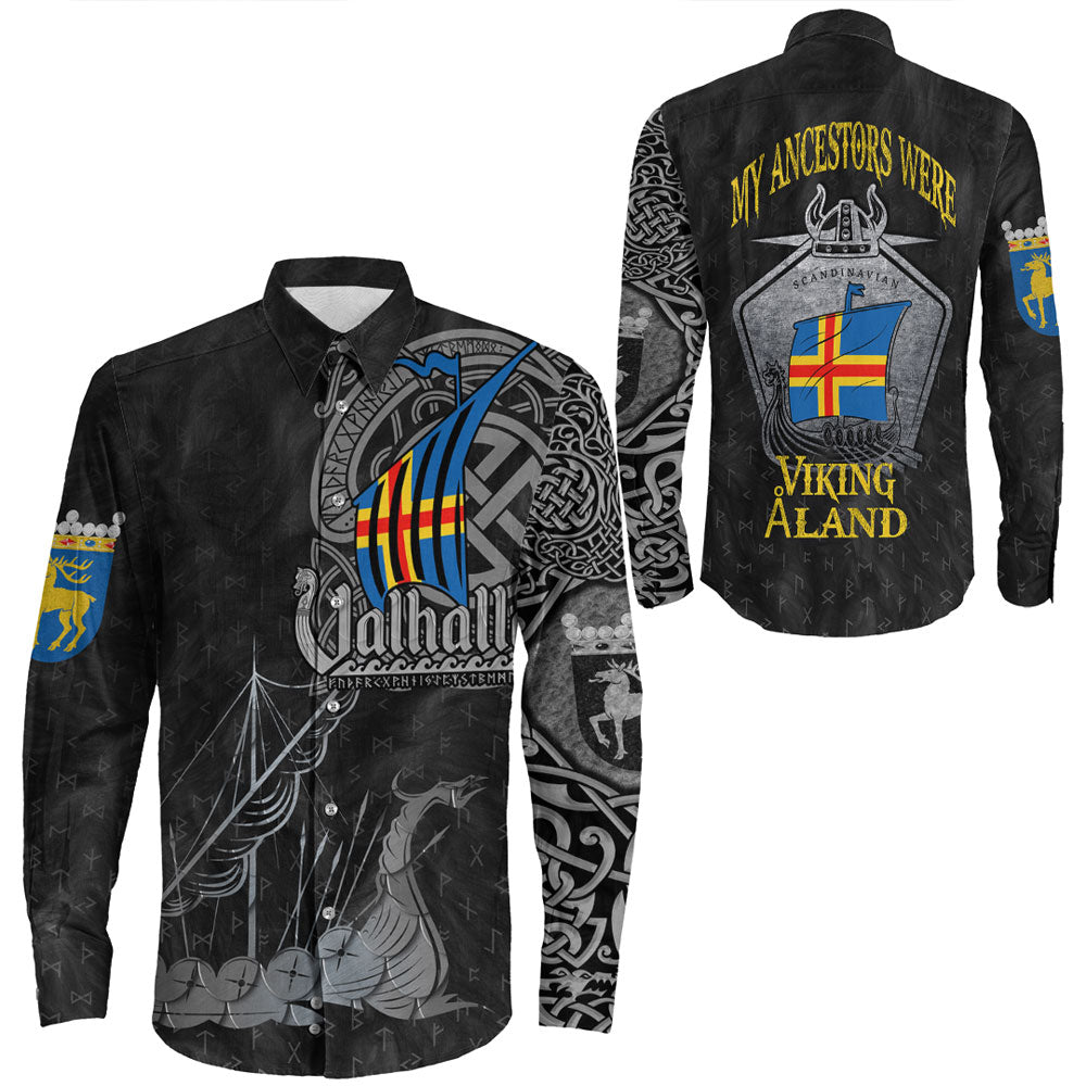 Viking Clothing Viking land Drakkar Long Sleeve Button Shirt RLT12 - Wonder Print Shop
