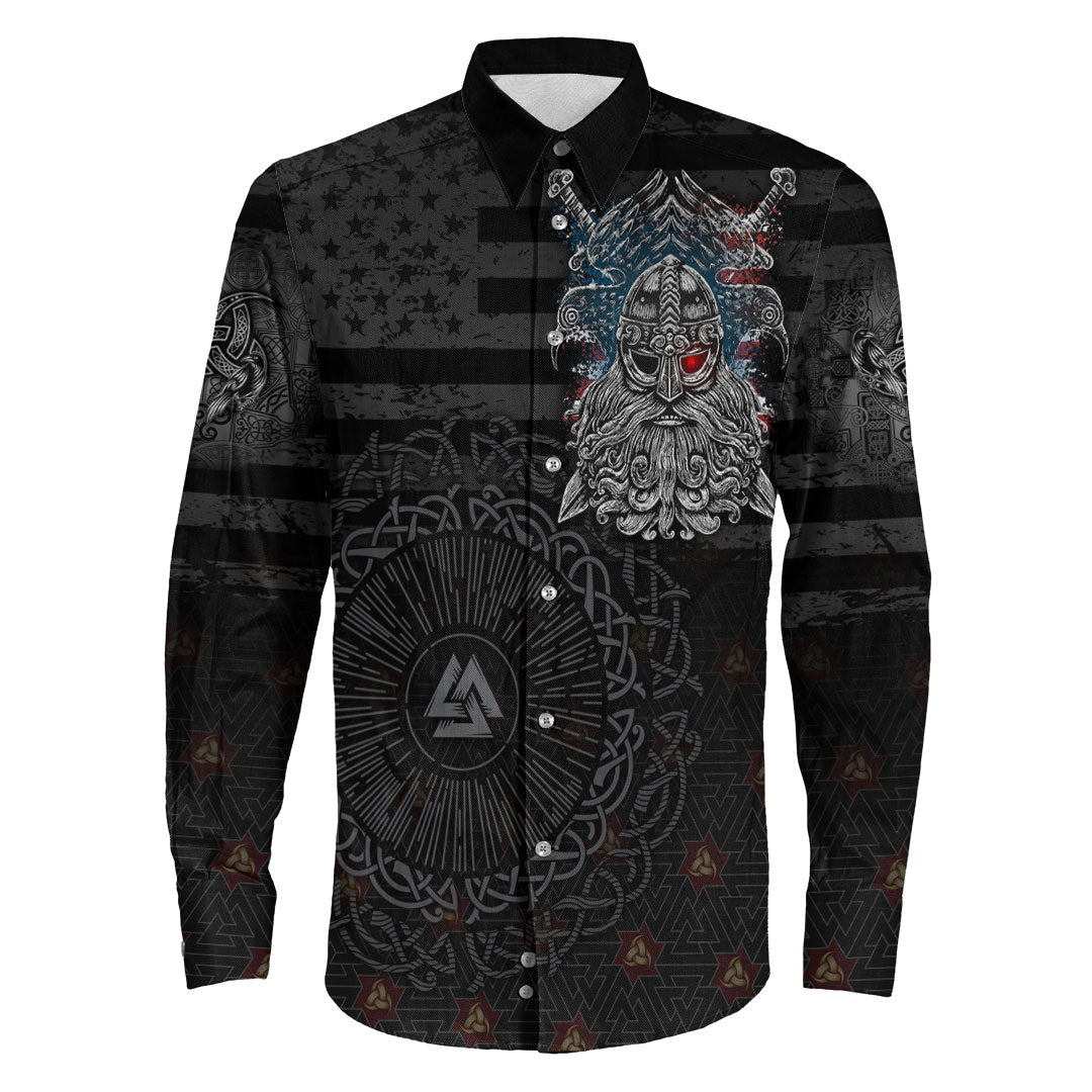 Viking Clothing American Viking The Viking Spirit Long Sleeve Button Shirt RLT12 - Wonder Print Shop