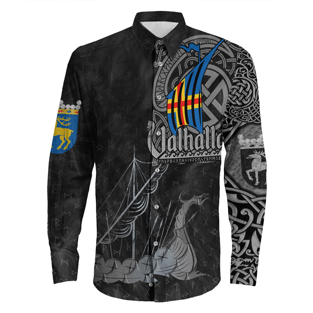 Viking Clothing Viking land Drakkar Long Sleeve Button Shirt RLT12 - Wonder Print Shop