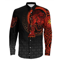Viking Clothing Viking Fenrir Norse 3D Long Sleeve Button Shirt RLT12 - Wonder Print Shop