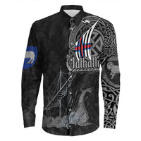 Viking Faroe Islands Drakkar Long Sleeve Button Shirt RLT12 - Wonder Print Shop