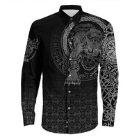 Viking Clothing Viking Fenrir Norse 3D Tattoo Long Sleeve Button Shirt RLT12 - Wonder Print Shop