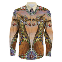 Viking Clothing Drakkar Viking Ship Long Sleeve Button Shirt RLT12 - Wonder Print Shop