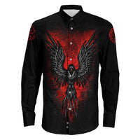Viking Viking Raven Vegvisir Long Sleeve Button Shirt RLT12 - Wonder Print Shop