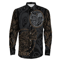 Viking Clothing Viking Fenrir Norse Wolf Long Sleeve Button Shirt RLT12 - Wonder Print Shop