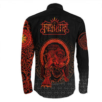 Viking Clothing Viking Fenrir Norse 3D Long Sleeve Button Shirt RLT12 - Wonder Print Shop