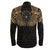 Viking Clothing Viking Odin's Celtic Two Ravens Gold Version Long Sleeve Button Shirt RLT12 - Wonder Print Shop