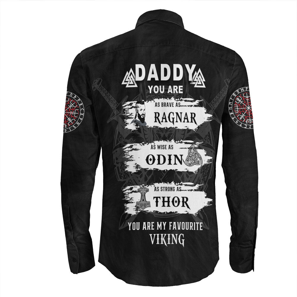 Viking Clothing Viking Daddy Long Sleeve Button Shirt RLT12 - Wonder Print Shop